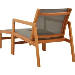 MAISON EXCLUSIVE - Chaise de jardin et repose-pied gris eucalyptus et textilène