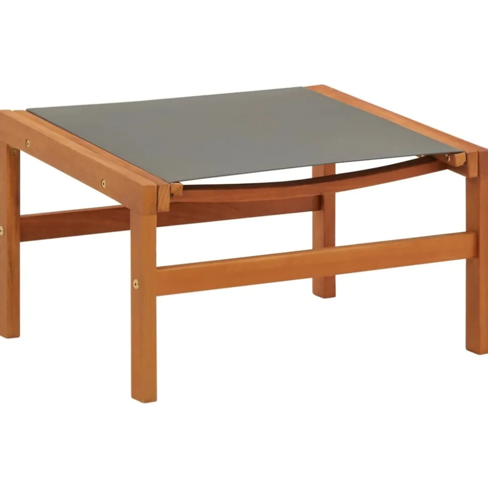 MAISON EXCLUSIVE - Chaise de jardin et repose-pied gris eucalyptus et textilène
