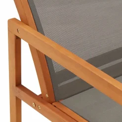 MAISON EXCLUSIVE - Chaise de jardin et repose-pied gris eucalyptus et textilène