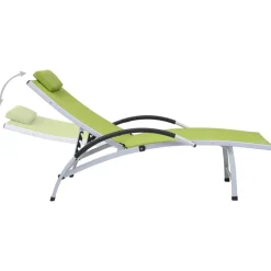 MAISON EXCLUSIVE - Chaise longue aluminium textilène vert