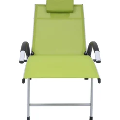 MAISON EXCLUSIVE - Chaise longue aluminium textilène vert