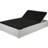 MAISON EXCLUSIVE - Chaise longue avec coussin résine tressée noir