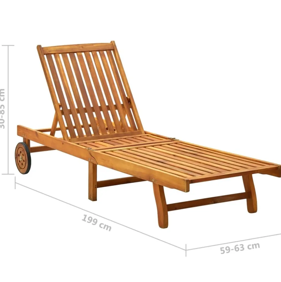 MAISON EXCLUSIVE - Chaise longue bois d'acacia solide
