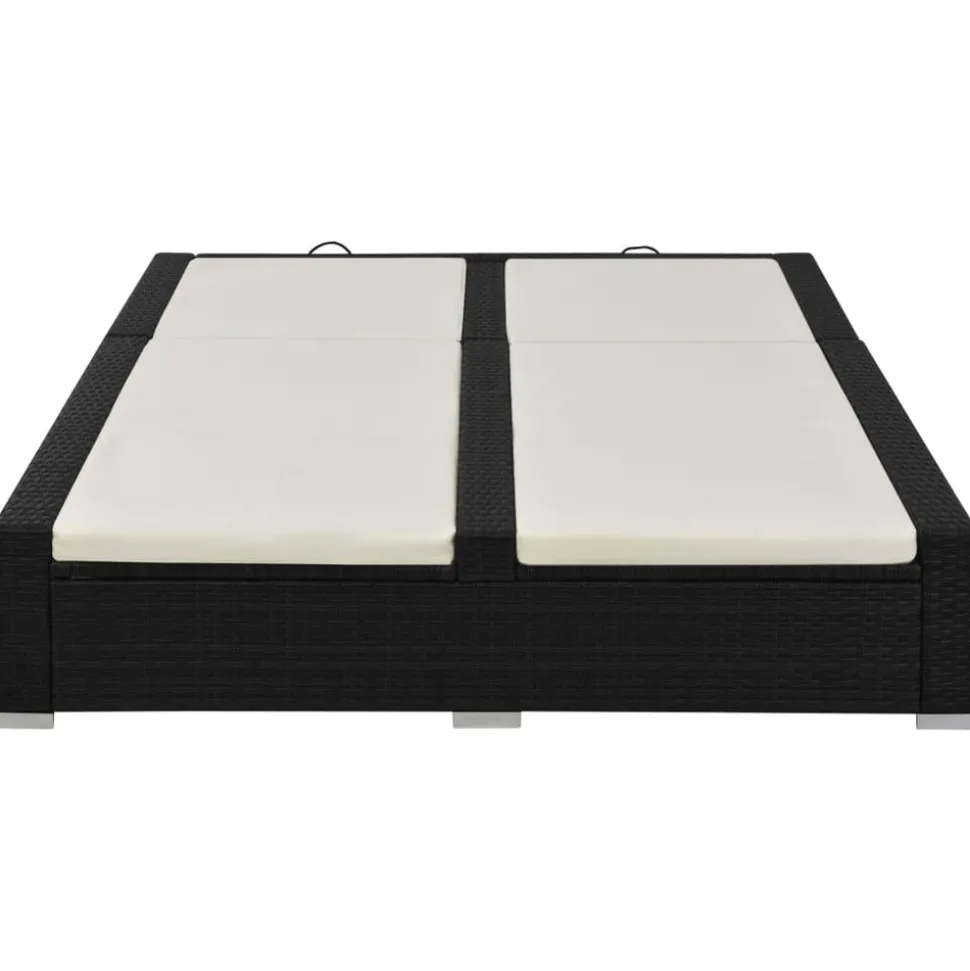 MAISON EXCLUSIVE - Chaise longue double résine tressée noir