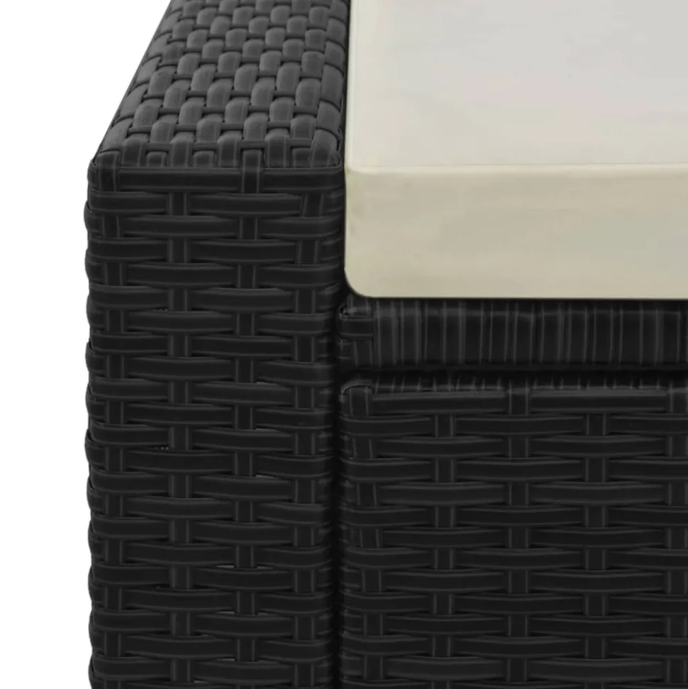 MAISON EXCLUSIVE - Chaise longue double résine tressée noir