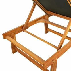 MAISON EXCLUSIVE - Chaise longue bois d'acacia solide et textilène