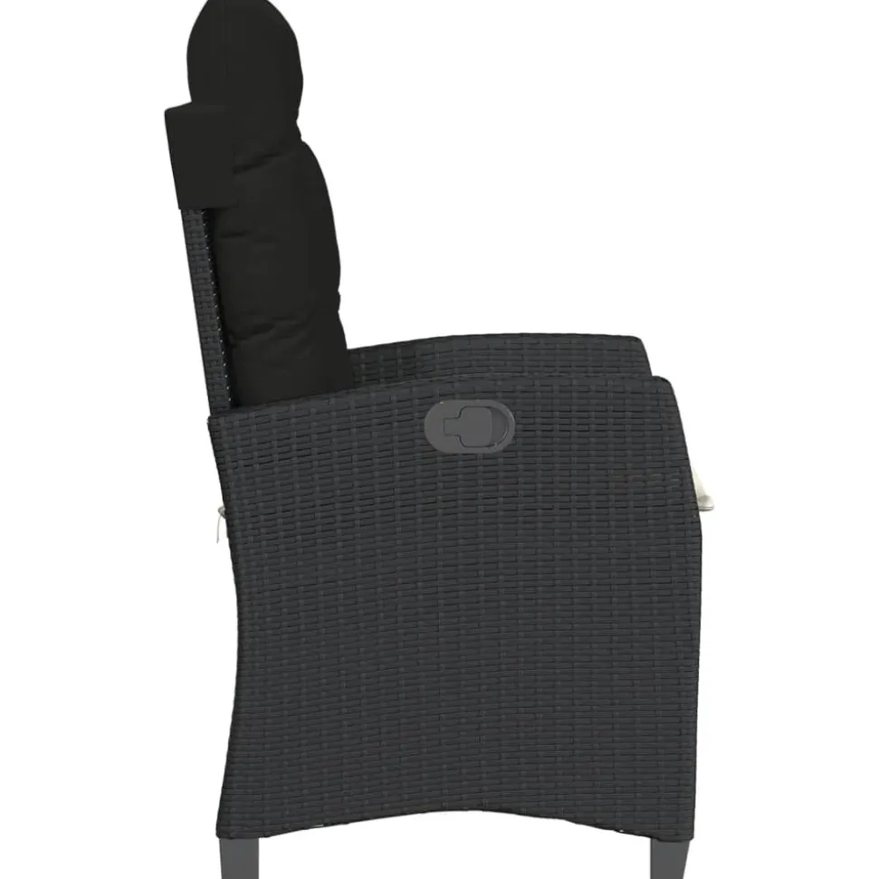 MAISON EXCLUSIVE - Chaise inclinable de jardin avec coussins noir résine tressée