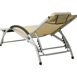 MAISON EXCLUSIVE - Chaise longue avec oreiller textilène crème