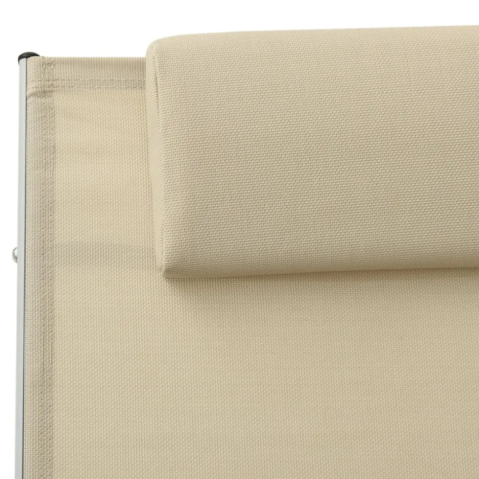 MAISON EXCLUSIVE - Chaise longue avec oreiller textilène crème