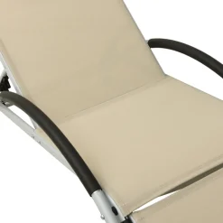 MAISON EXCLUSIVE - Chaise longue avec oreiller textilène crème