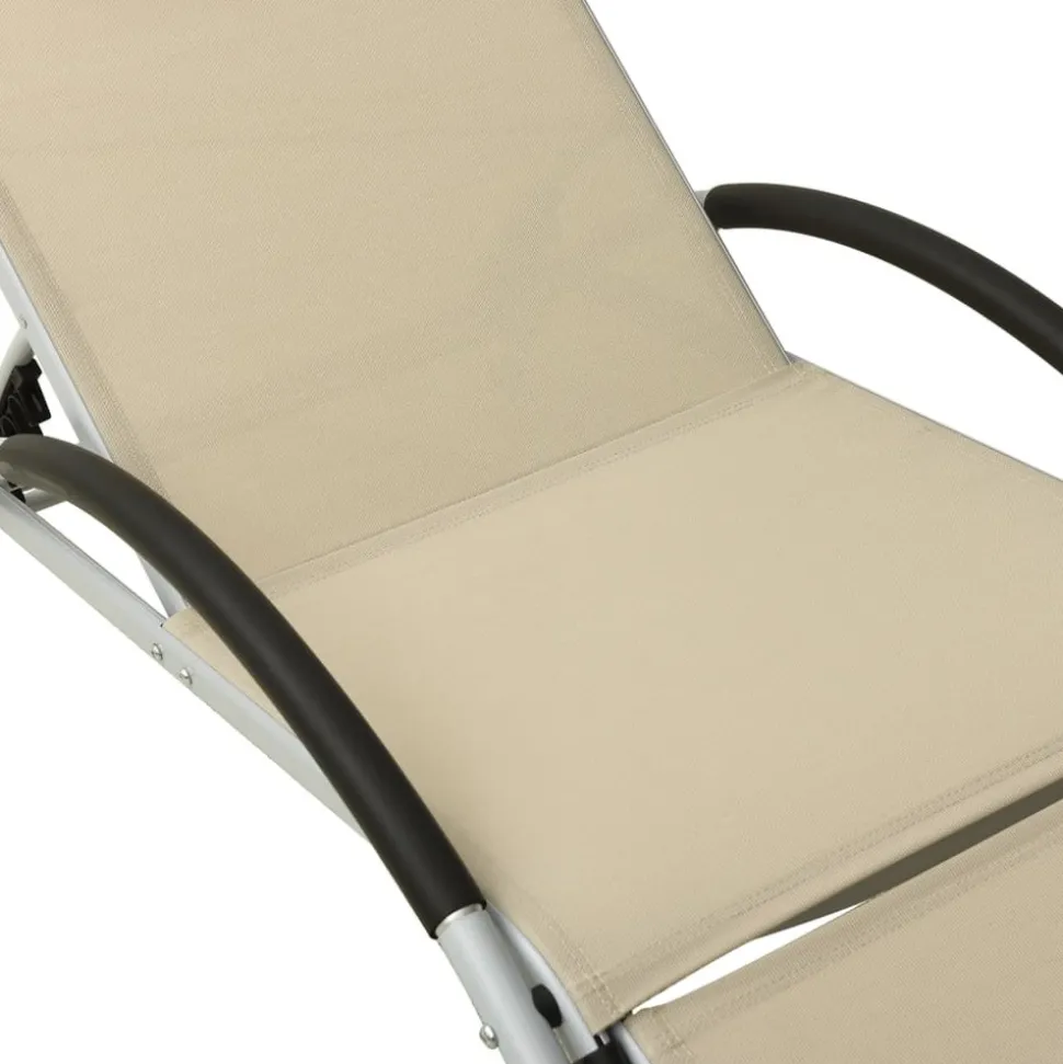 MAISON EXCLUSIVE - Chaise longue avec oreiller textilène crème