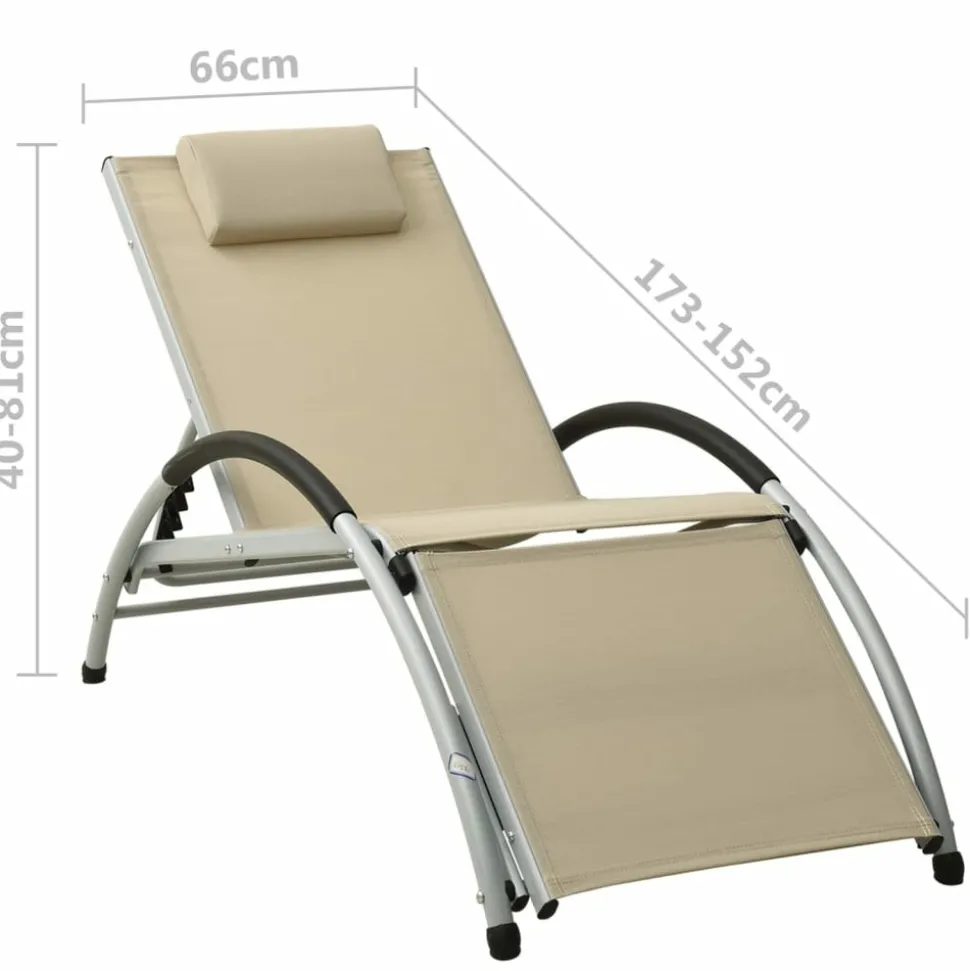 MAISON EXCLUSIVE - Chaise longue avec oreiller textilène crème