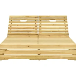MAISON EXCLUSIVE - Chaise longue double et coussins noir bois de pin imprégné