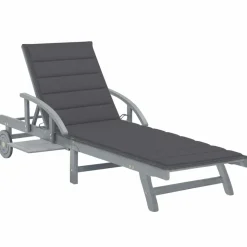 MAISON EXCLUSIVE - Chaise longue de jardin avec coussin bois d'acacia solide