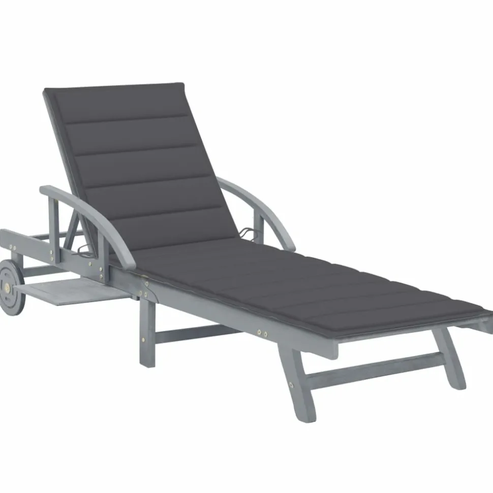 MAISON EXCLUSIVE - Chaise longue de jardin avec coussin bois d'acacia solide