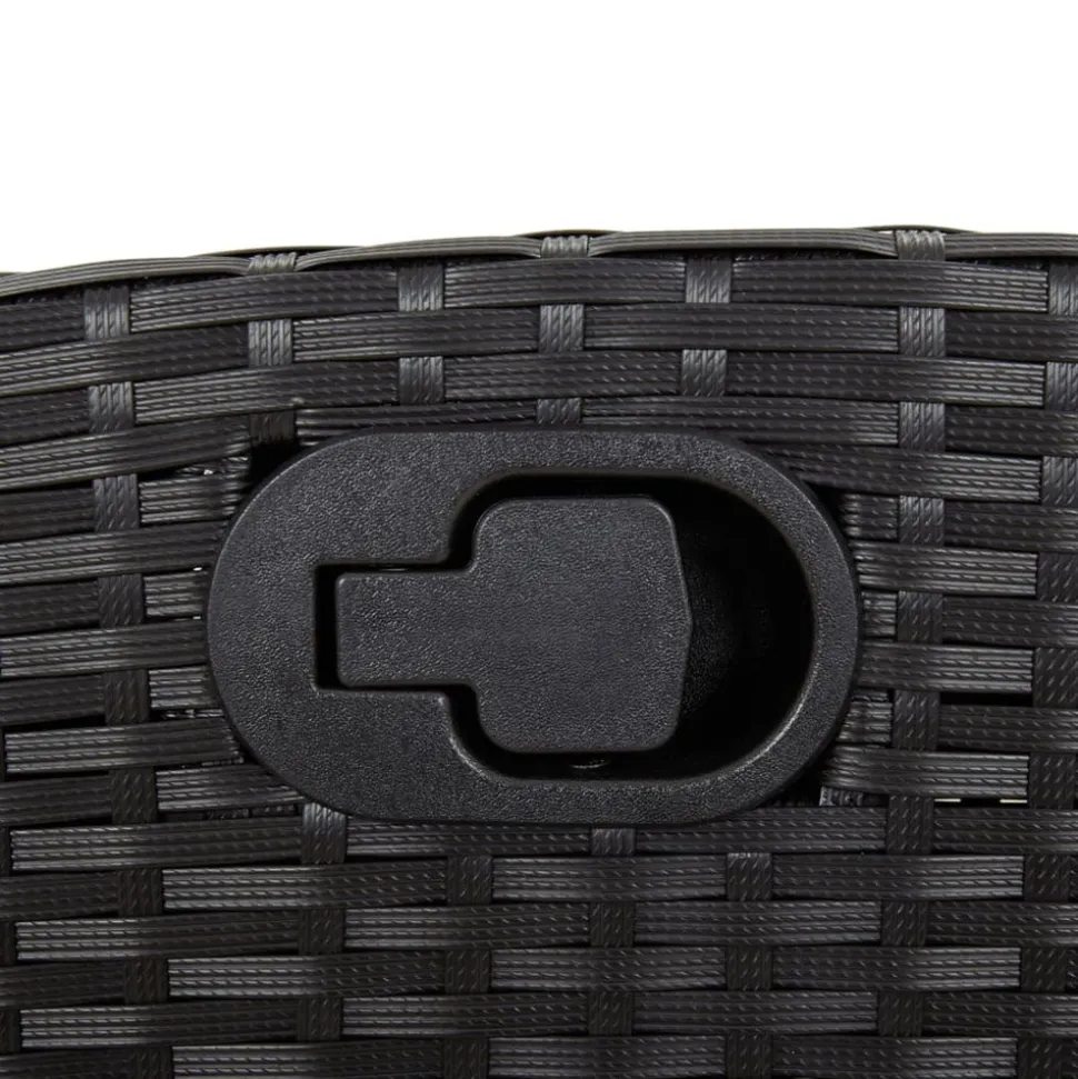 MAISON EXCLUSIVE - Chaise inclinable de jardin avec coussins noir résine tressée