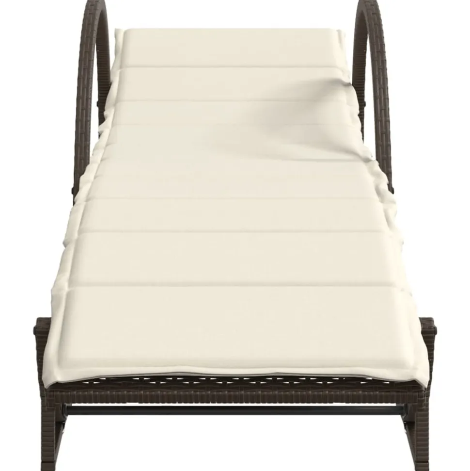 MAISON EXCLUSIVE - Chaise longue avec coussin marron 60x199x42 cm résine tressée