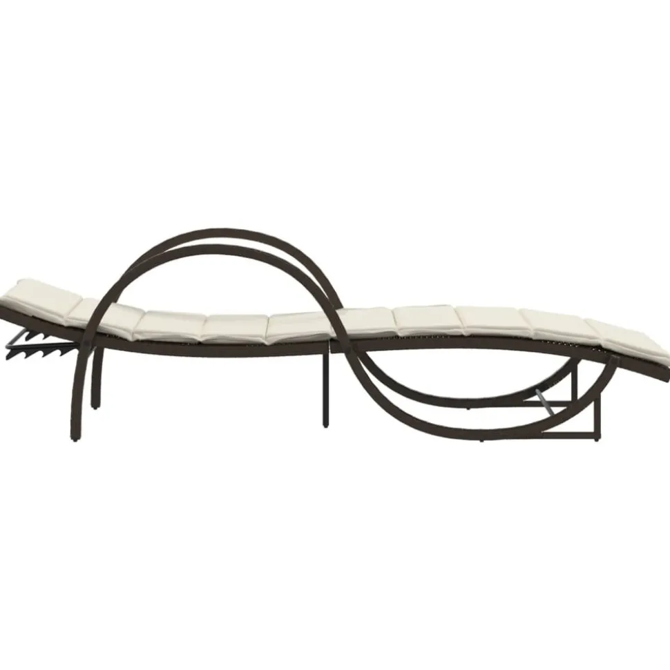 MAISON EXCLUSIVE - Chaise longue avec coussin marron 60x199x42 cm résine tressée