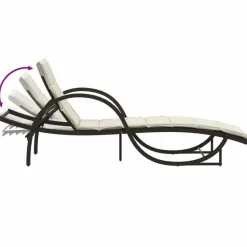 MAISON EXCLUSIVE - Chaise longue avec coussin marron 60x199x42 cm résine tressée