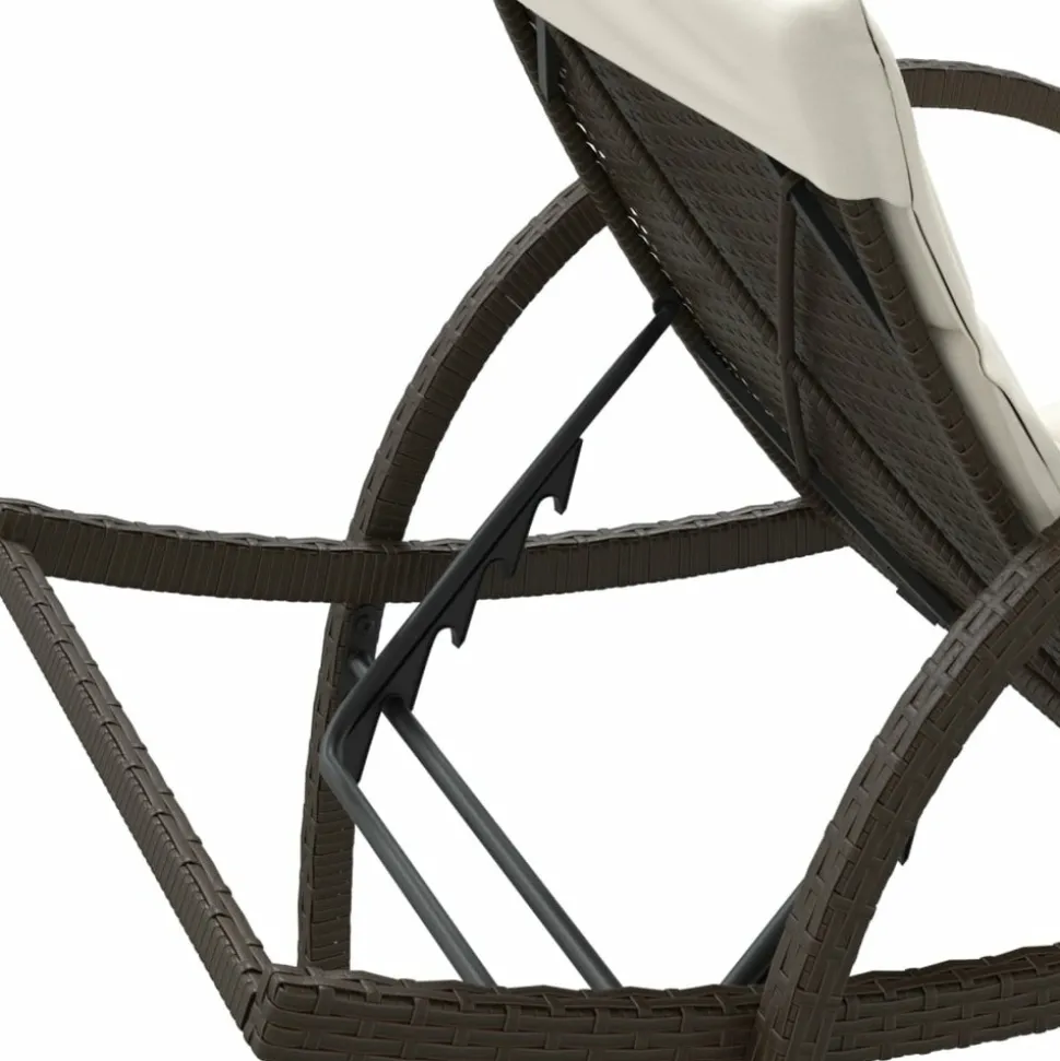 MAISON EXCLUSIVE - Chaise longue avec coussin marron 60x199x42 cm résine tressée