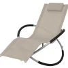 MAISON EXCLUSIVE - Chaise longue géométrique d'extérieur acier crème