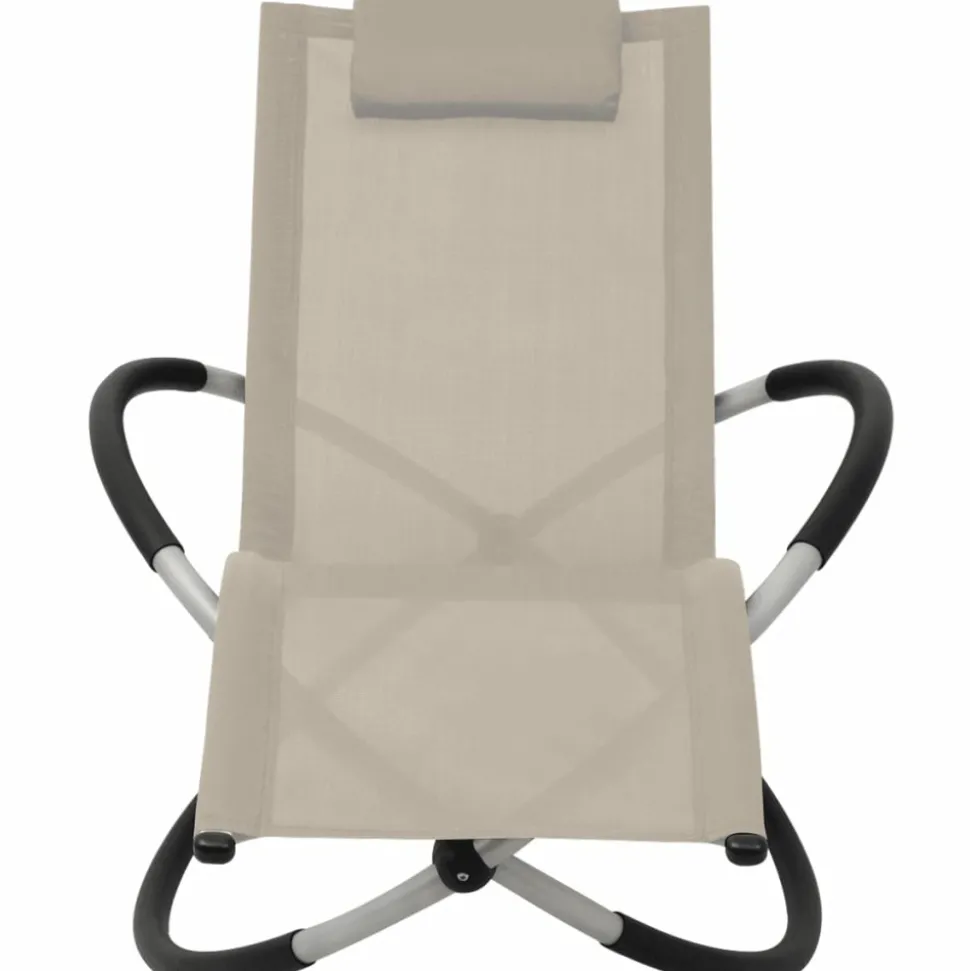 MAISON EXCLUSIVE - Chaise longue géométrique d'extérieur acier crème