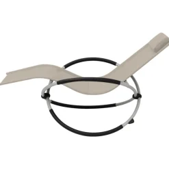 MAISON EXCLUSIVE - Chaise longue géométrique d'extérieur acier crème