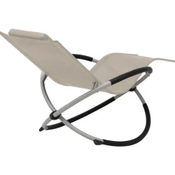 MAISON EXCLUSIVE - Chaise longue géométrique d'extérieur acier crème
