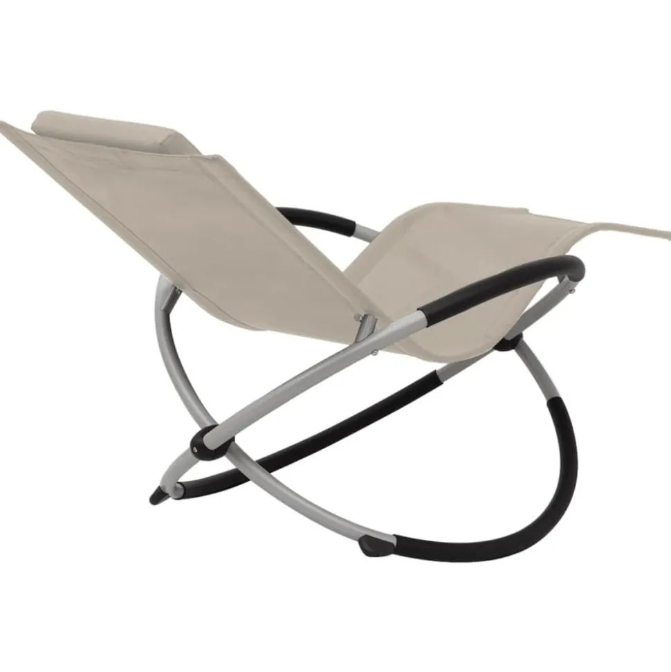 MAISON EXCLUSIVE - Chaise longue géométrique d'extérieur acier crème