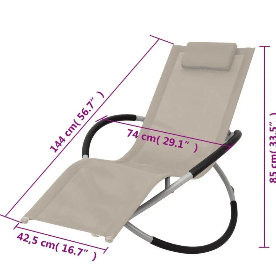 MAISON EXCLUSIVE - Chaise longue géométrique d'extérieur acier crème