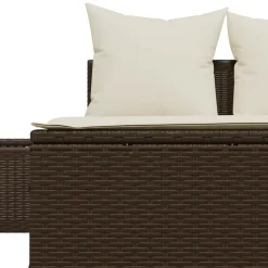 MAISON EXCLUSIVE - Chaise longue double avec coussins marron résine tressée