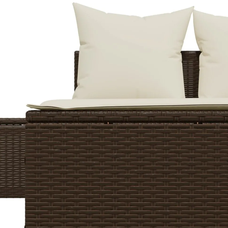 MAISON EXCLUSIVE - Chaise longue double avec coussins marron résine tressée