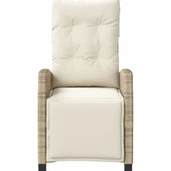 MAISON EXCLUSIVE - Chaise inclinable de jardin et repose-pied beige résine tressée