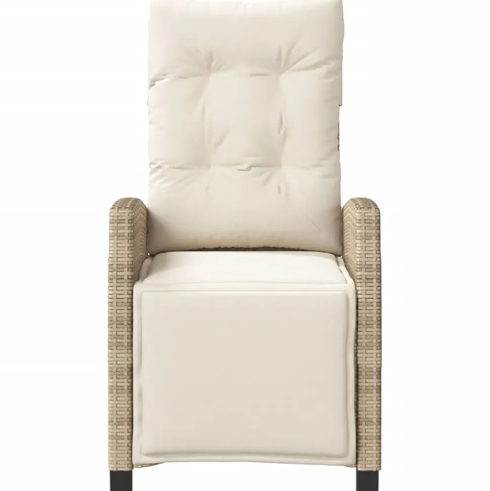 MAISON EXCLUSIVE - Chaise inclinable de jardin et repose-pied beige résine tressée