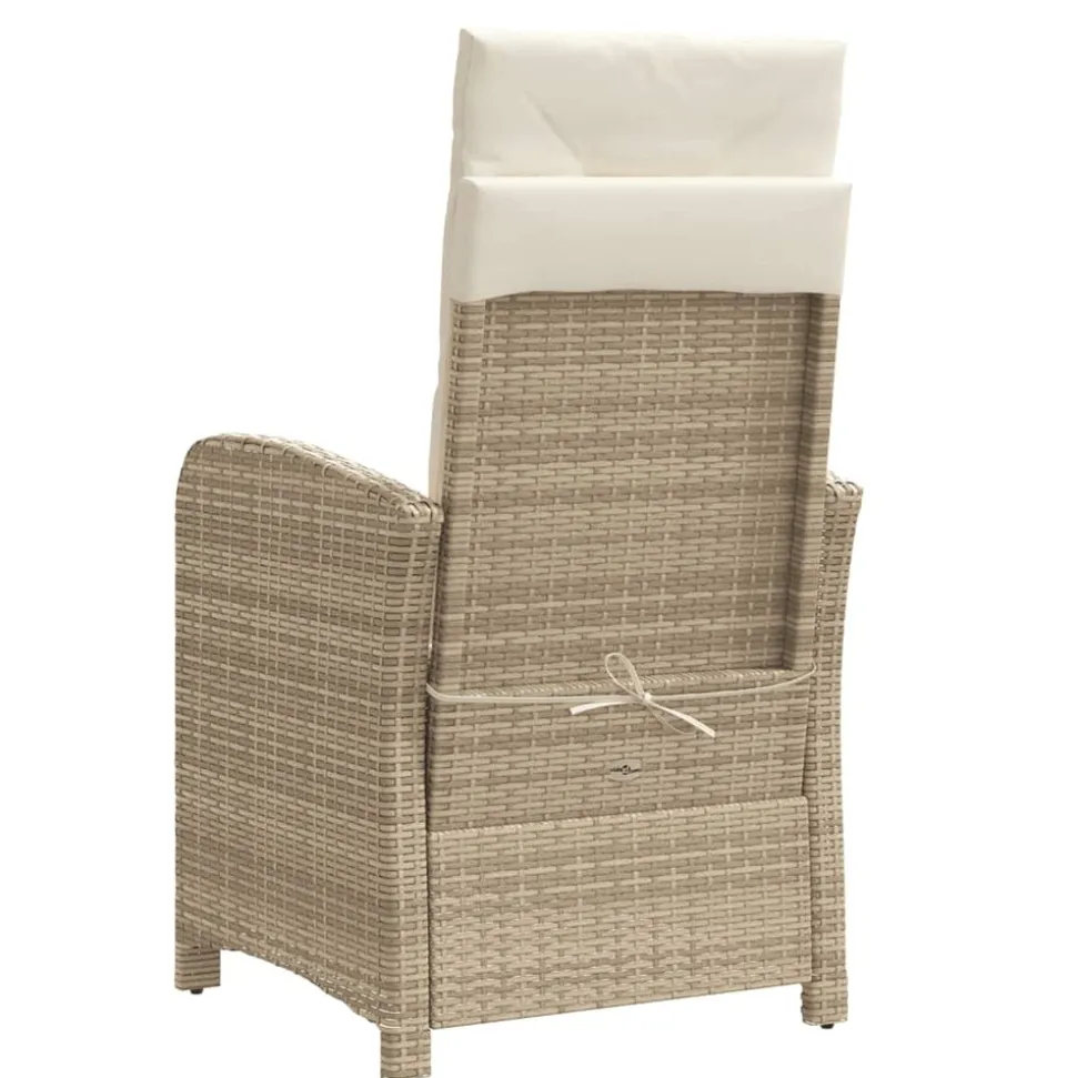 MAISON EXCLUSIVE - Chaise inclinable de jardin et repose-pied beige résine tressée
