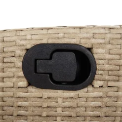 MAISON EXCLUSIVE - Chaise inclinable de jardin et repose-pied beige résine tressée