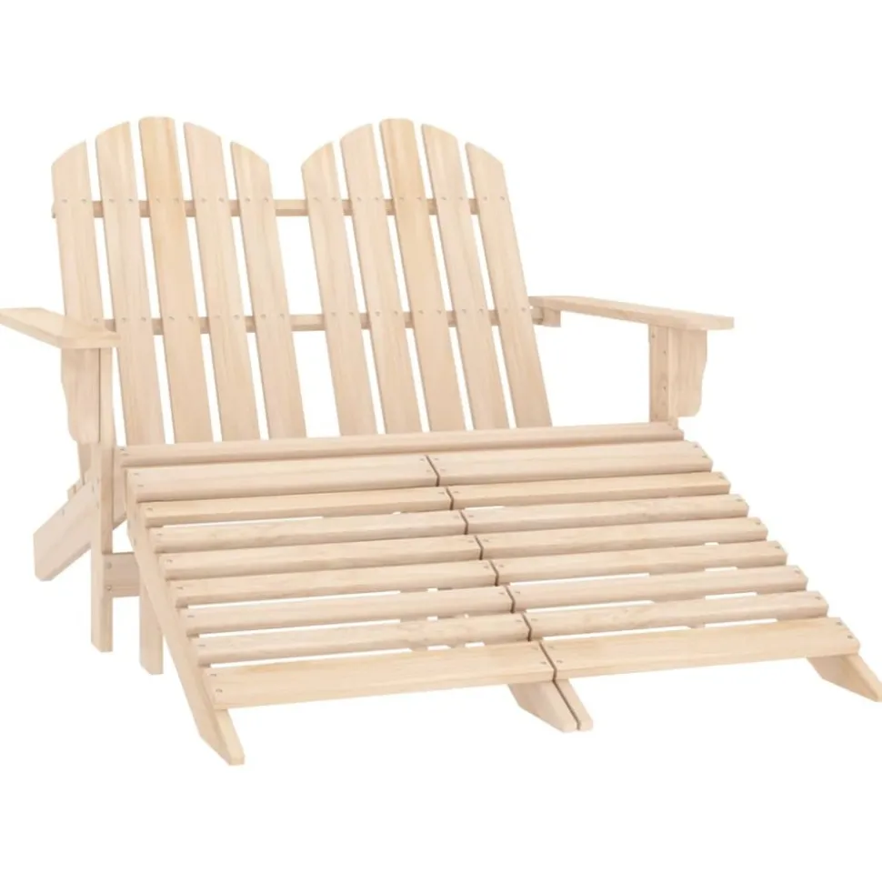 MAISON EXCLUSIVE - Chaise de jardin adirondack 2 places et repose-pied sapin