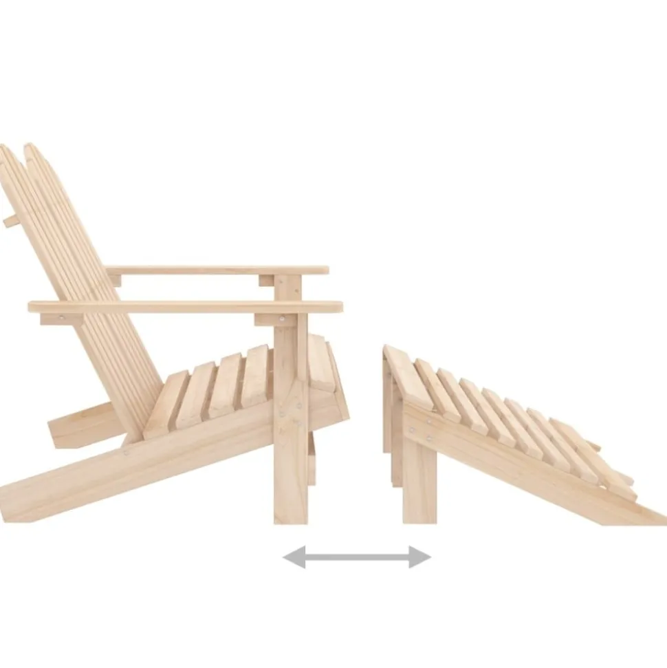 MAISON EXCLUSIVE - Chaise de jardin adirondack 2 places et repose-pied sapin