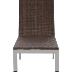 MAISON EXCLUSIVE - Chaise longue avec roues résine tressée marron