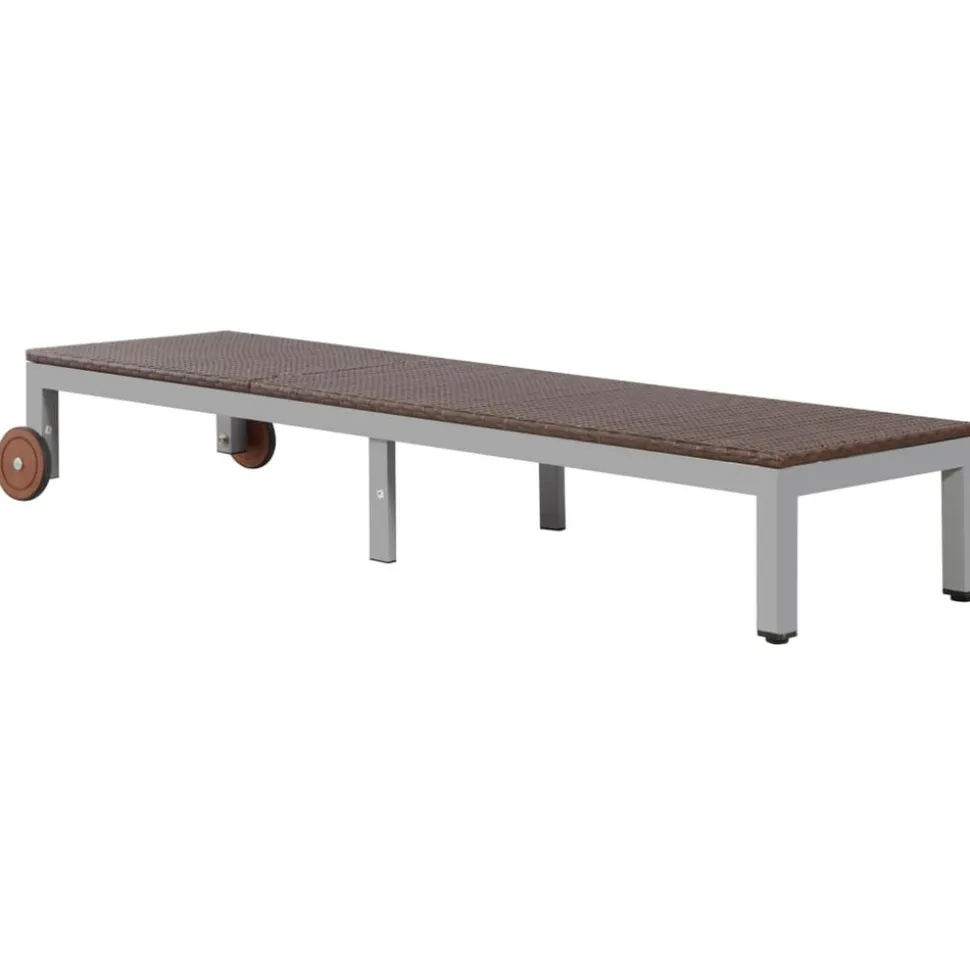 MAISON EXCLUSIVE - Chaise longue avec roues résine tressée marron