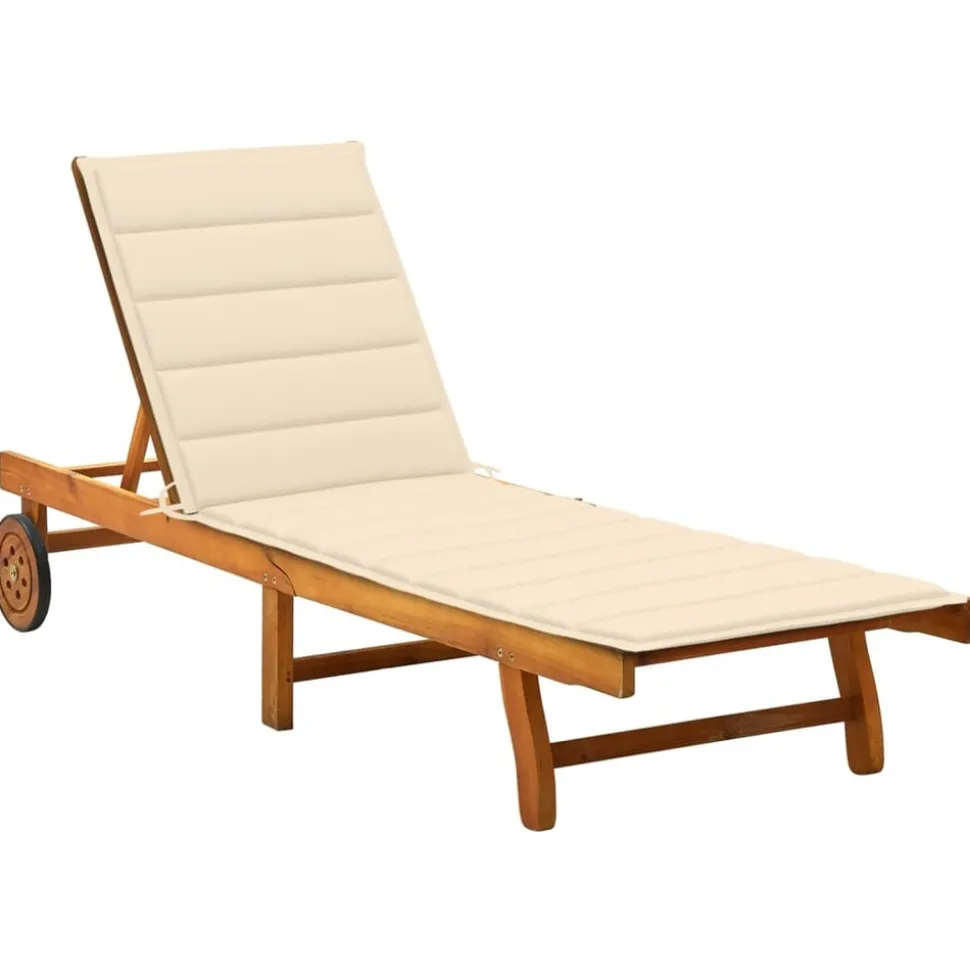 MAISON EXCLUSIVE - Chaise longue de jardin avec coussin bois d'acacia solide