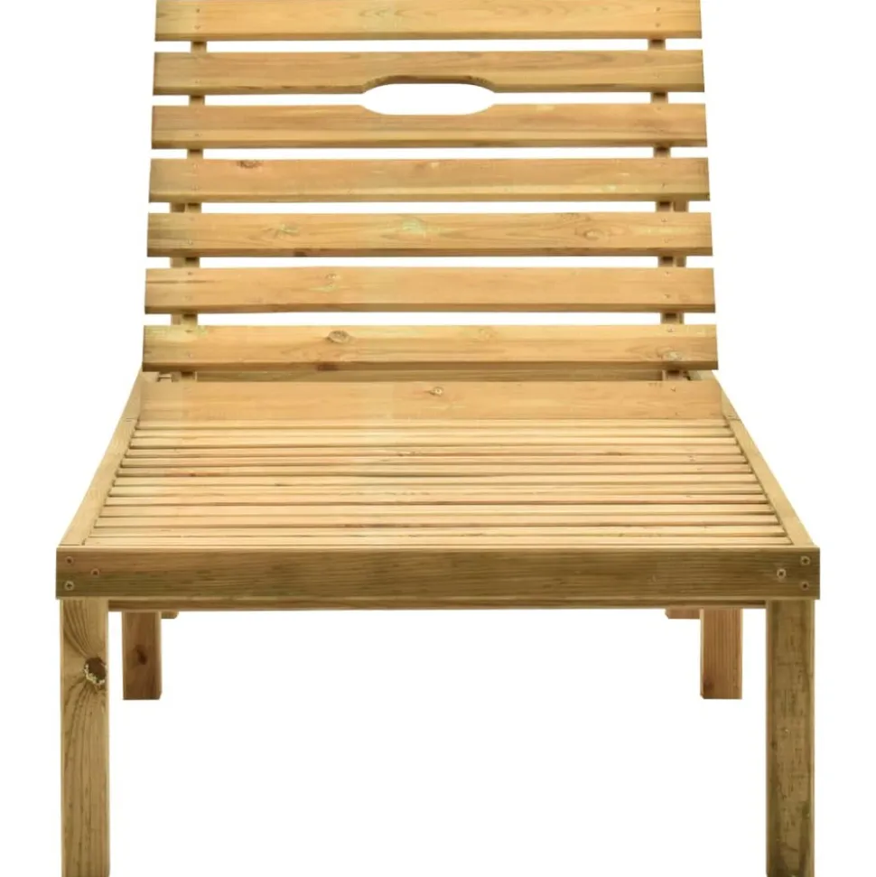 MAISON EXCLUSIVE - Chaise longue avec coussin rouge bois de pin imprégné