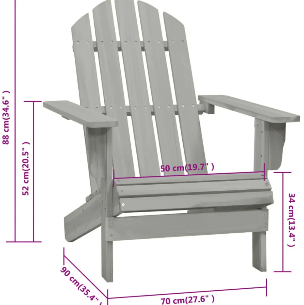 MAISON EXCLUSIVE - Chaise de jardin bois gris