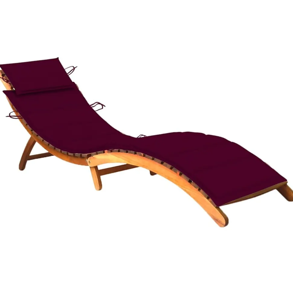 MAISON EXCLUSIVE - Chaise longue de jardin avec coussin bois d'acacia solide