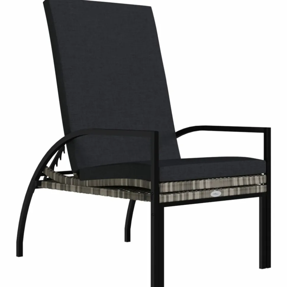 MAISON EXCLUSIVE - Chaise longue avec repose-pied résine tressée gris