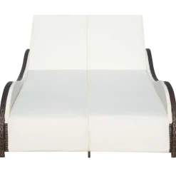 MAISON EXCLUSIVE - Chaise longue double avec coussin résine tressée marron