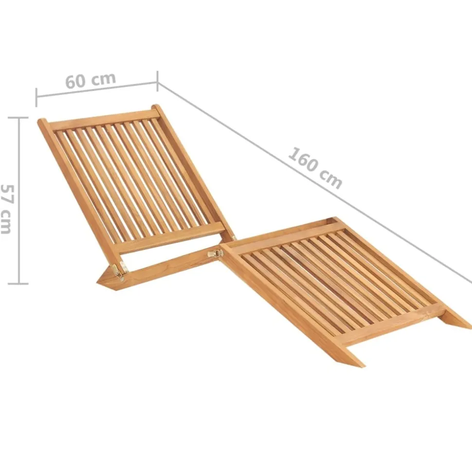MAISON EXCLUSIVE - Chaise longue bois de teck solide
