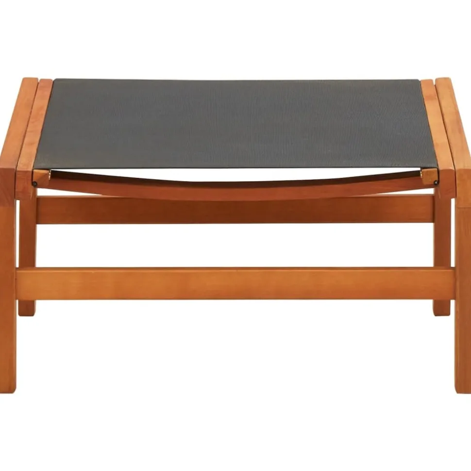 MAISON EXCLUSIVE - Chaise de jardin et repose-pied eucalyptus solide et textilène