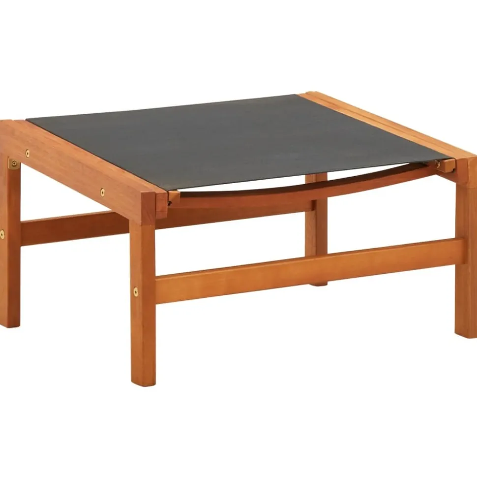 MAISON EXCLUSIVE - Chaise de jardin et repose-pied eucalyptus solide et textilène