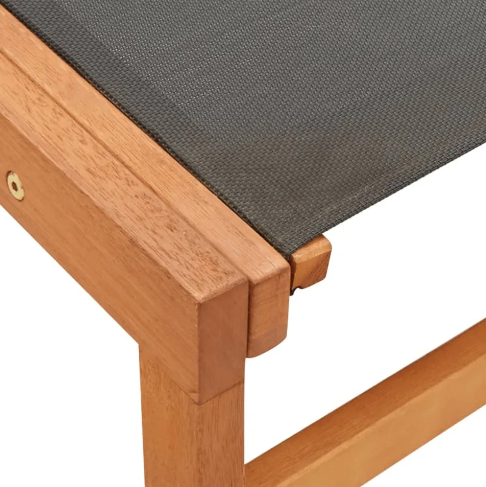 MAISON EXCLUSIVE - Chaise de jardin et repose-pied eucalyptus solide et textilène